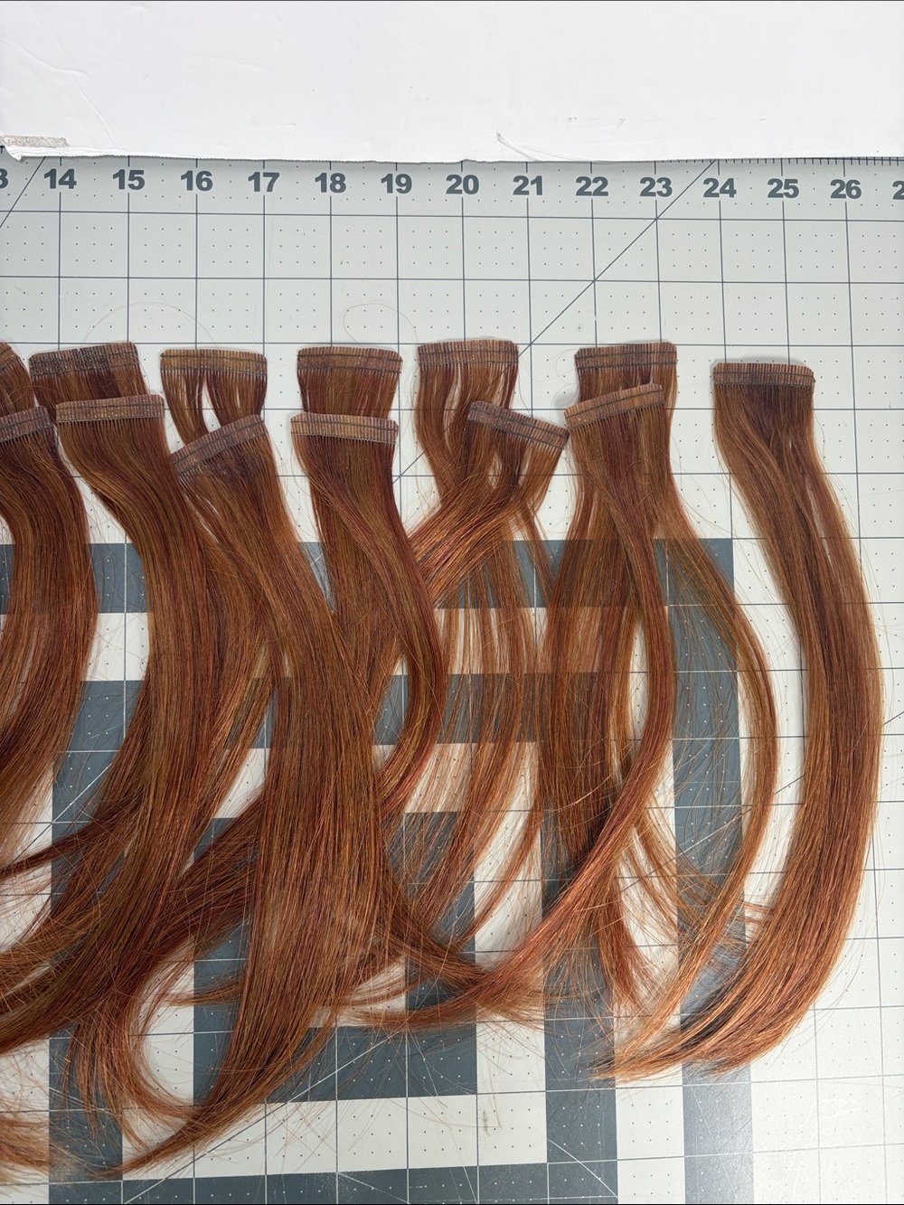 Human Hair Tape In Extensions 12-13” Auburn Copper Brown Pre-Owned 20 pieces - Picture 5 of 9